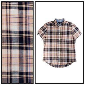 Tommy Hilfiger Men’s Plaid Button Down Shirt Large Regular Fit